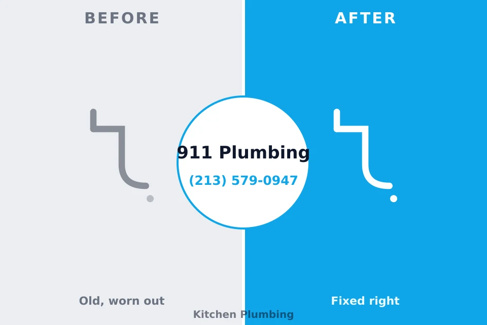 Before and after: plumbing repair Oak Hills Place, LA